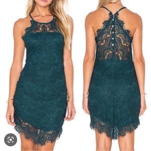 Green/teal lace free people dress.
